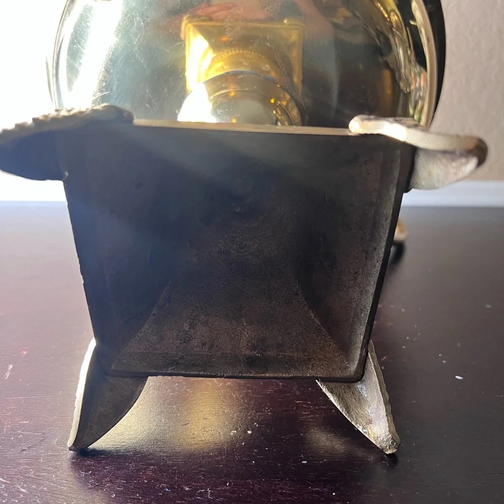 Mid-Century Brass Pedestal Urn Bowl – Pierced Rim, Vine Handles, Grape Cluster